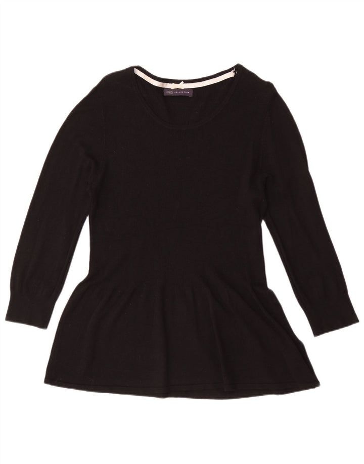 Marks & Spencer Tunique à manches 3/4 pour femme UK 14 Medium Noir Viscose