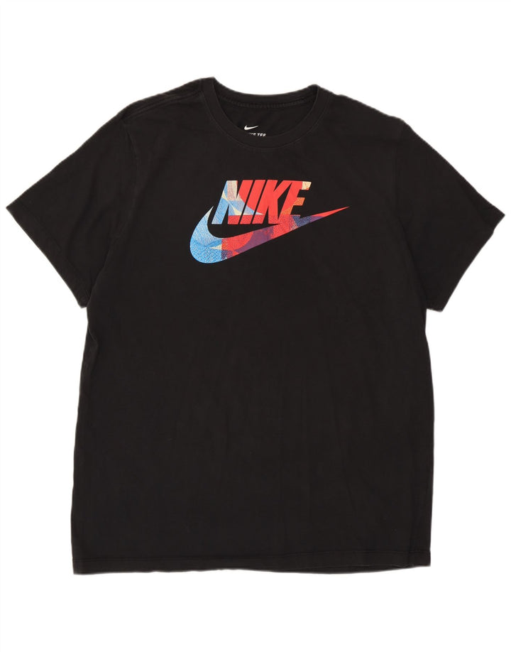 Nike T-shirt graphique pour homme en coton noir Taille L