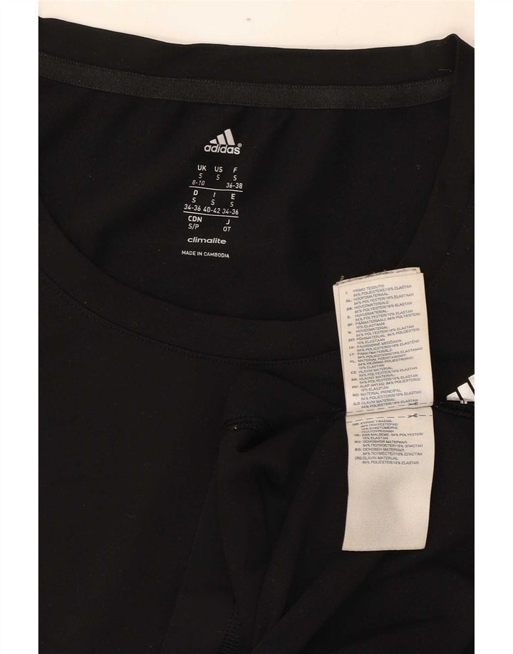 Adidas Climalite T-Shirt Top UK 8/10 Petit Noir Polyester