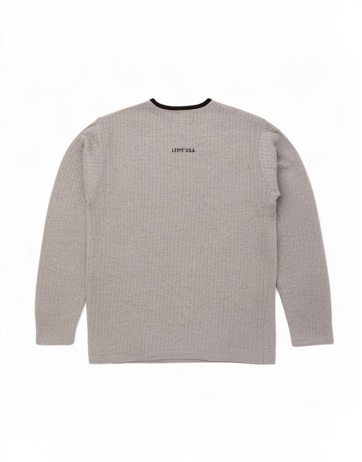 Levi's Pull Col V Homme Large Gris Coton