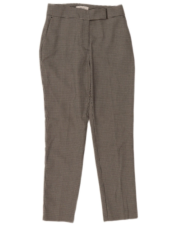 Reiss Pantalon de costume taille haute pour femme UK 10 Small W28 L29 Pied-de-poule noir