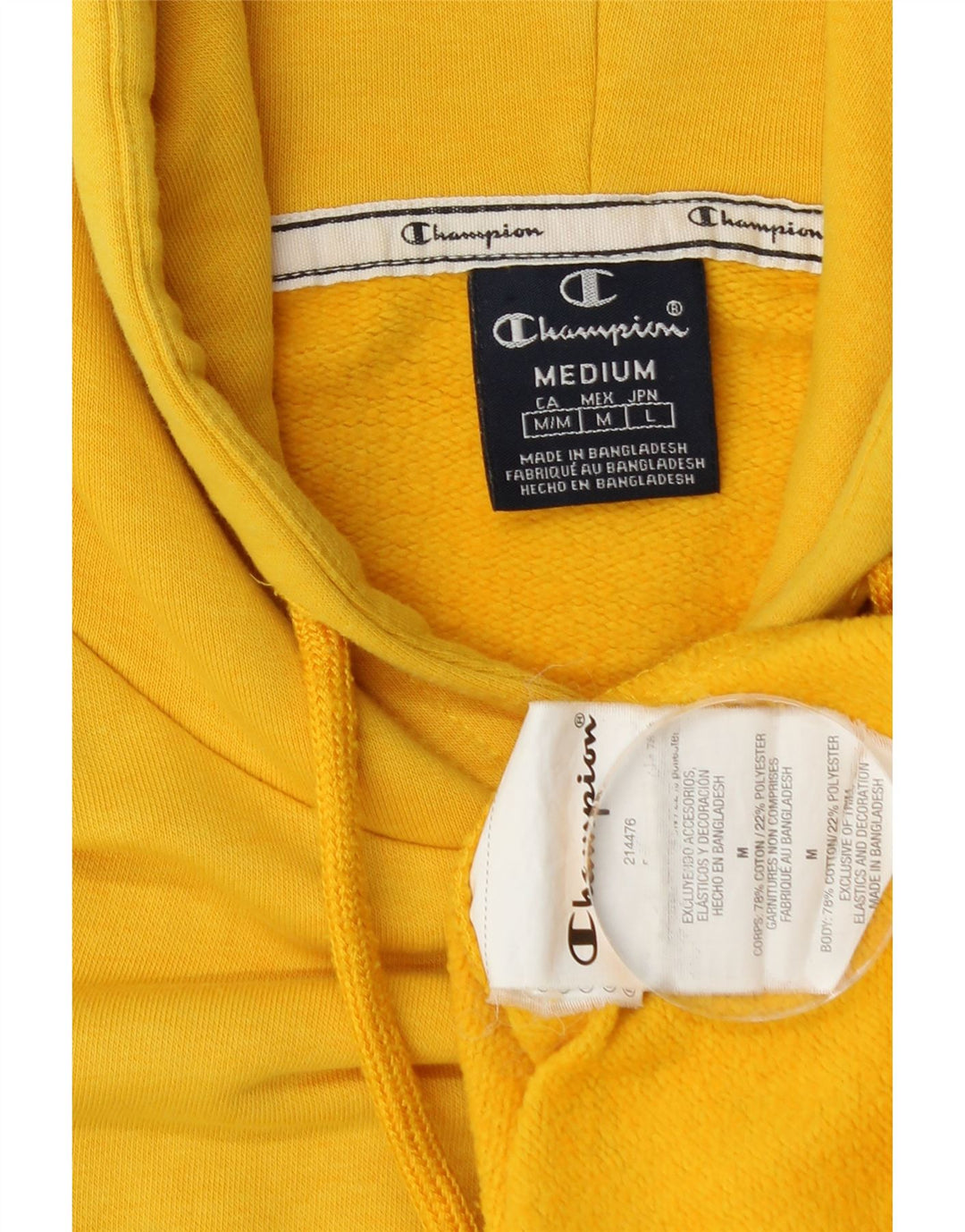 Champion Pull à Capuche Graphique Homme Jaune Moyen Coton