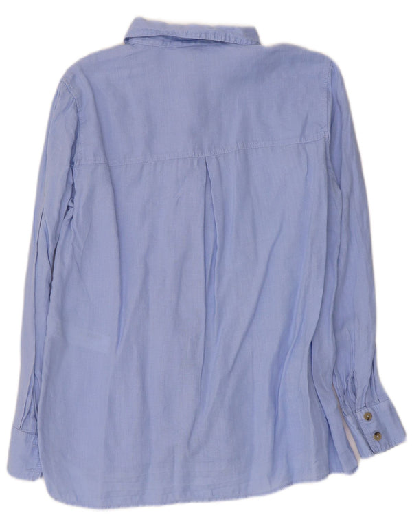 Massimo Dutti Chemise Femme EU 38 Petit Lin Bleu