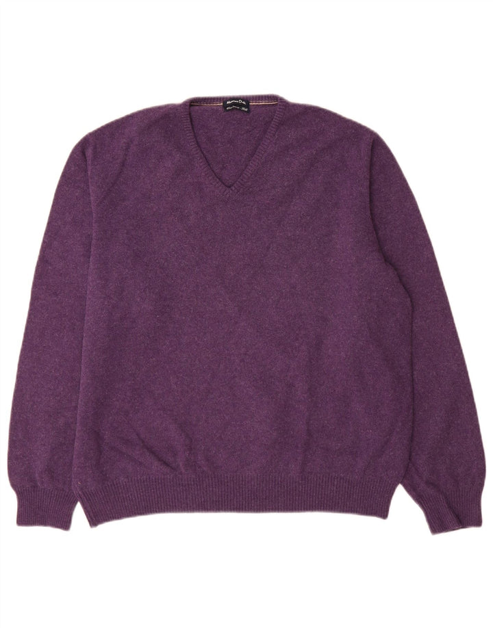 Massimo Dutti Pull col V pour homme XL Violet Laine
