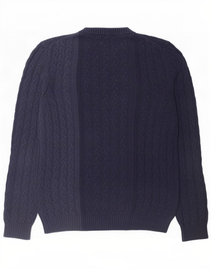 Zara Pull Col Ras Du Cou Homme Bleu Marine Moyen