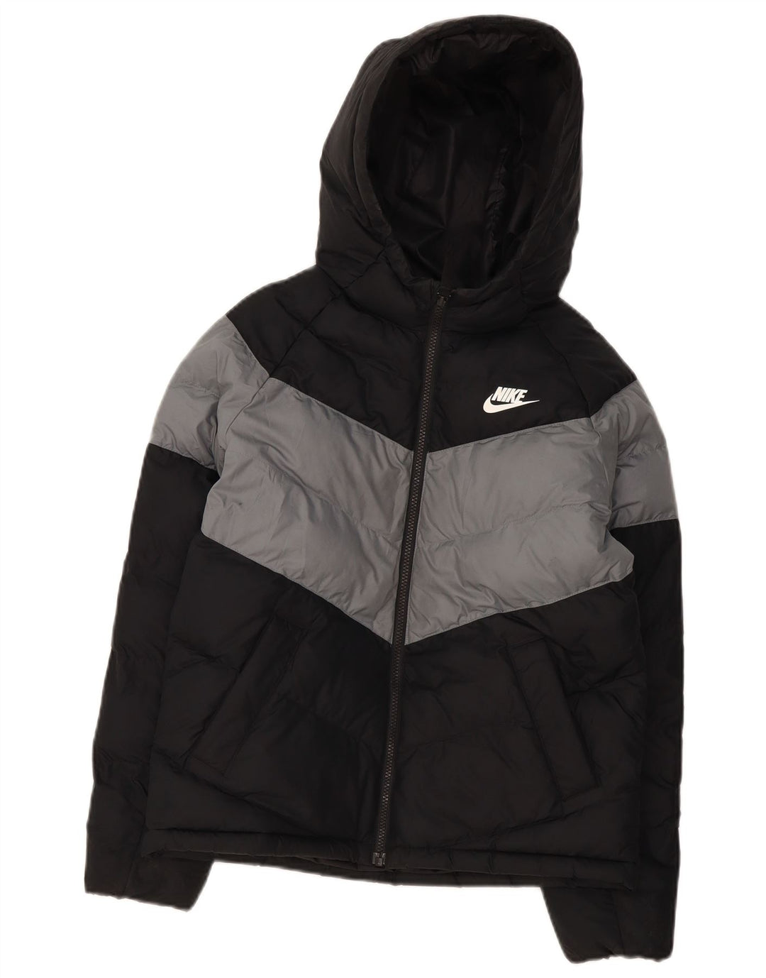 Veste matelassée à capuche Nike garçons 12-13 ans Polyester color block noir