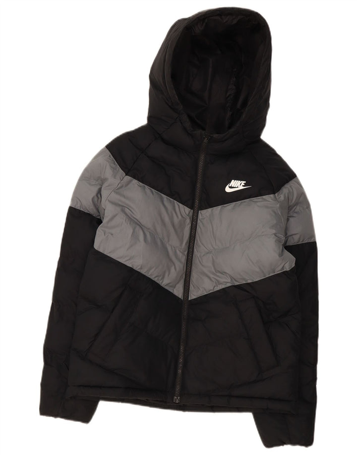 Veste matelassée à capuche Nike garçons 12-13 ans Polyester color block noir