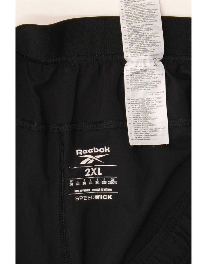 Reebok Short de Sport Speedwick Homme 2XL Noir Polyester
