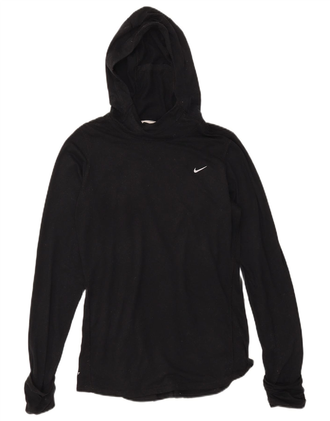 NIKE Haut à capuche Dri Fit pour femmes à manches longues UK 14 Polyester noir moyen