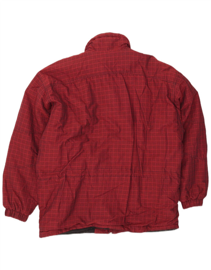 veste de ski homme vintage IT 52 XL Bourgogne Check Polyamide