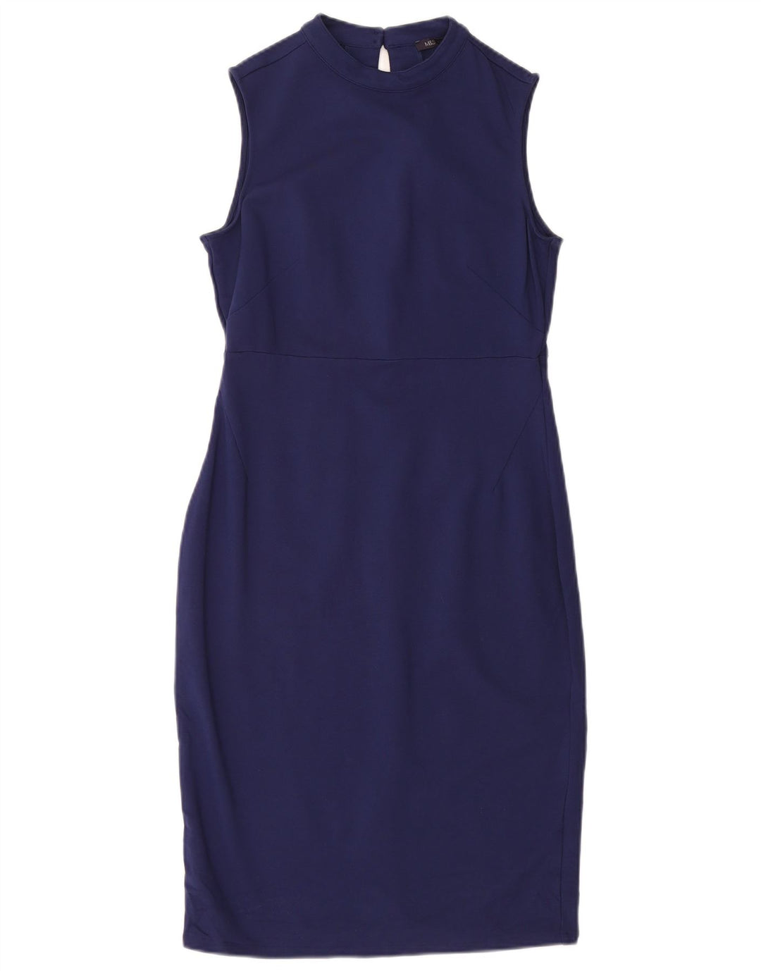 MARKS & SPENCER Womens Sleeveless Sheath Dress UK 12 Medium Navy Blue
