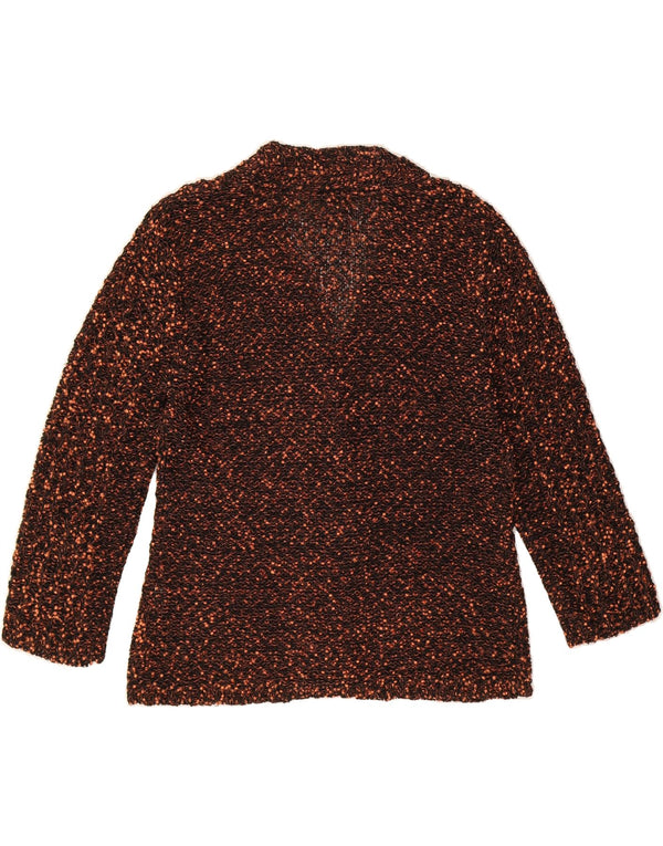 GREEN Pull cardigan surdimensionné à manches 3/4 pour femme UK 14 Marron moyen