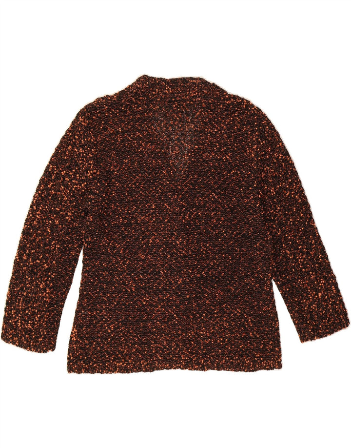 GREEN Pull cardigan surdimensionné à manches 3/4 pour femme UK 14 Marron moyen