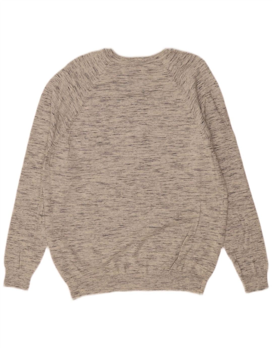 SUPERDRY Pull col V Femme UK 18 XL Coton Chiné Gris