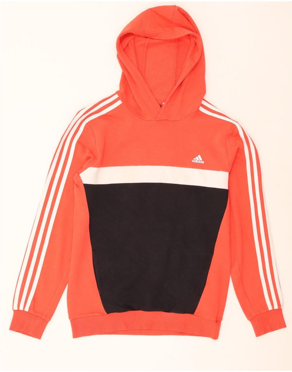 Adidas Pull à capuche garçon 15-16 ans Orange Colourblock Coton