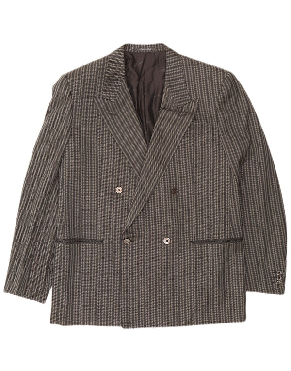 Albert Veste Blazer Croisée Homme IT 52 XL Gris Rayé Soie
