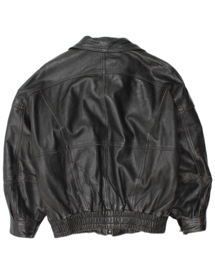 veste en cuir homme vintage UK 36 Petit cuir noir