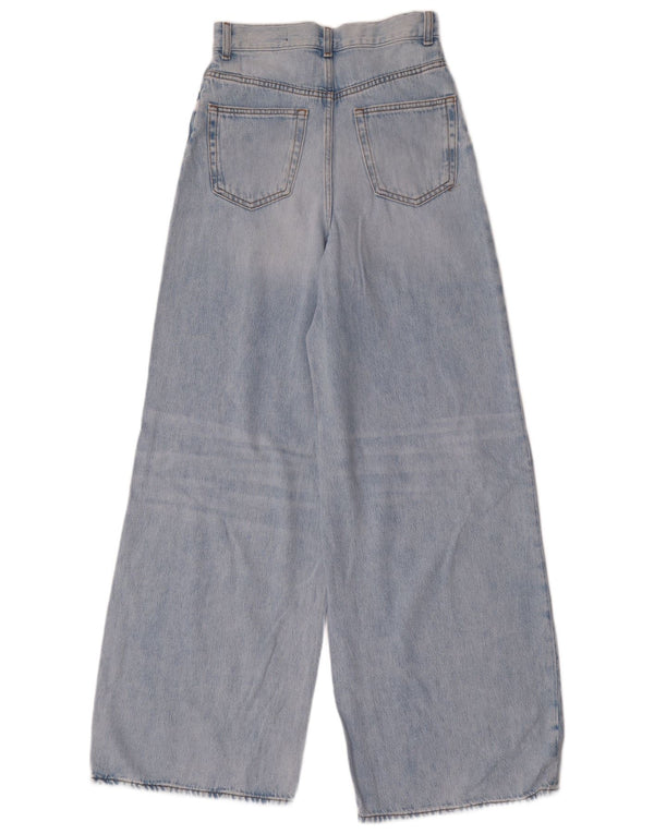 Zara Jean taille haute jambe large pour femme EU 34 2XS W24 L33 Bleu