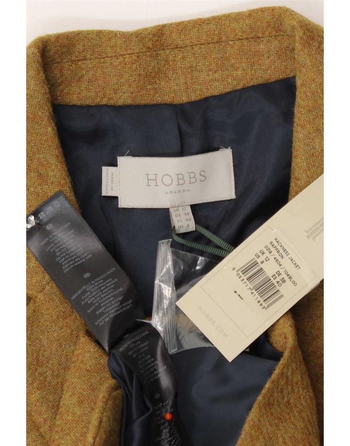 Hobbs Veste Blazer 2 Boutons Femme UK 12 Laine Beige Moyen