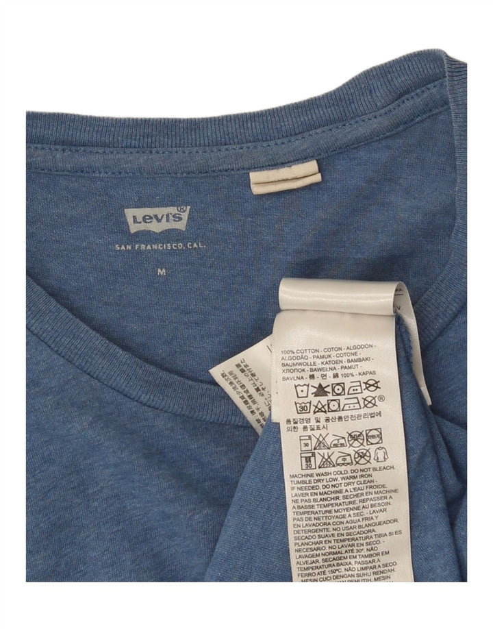 Levi's T-Shirt Graphique Femme UK 12 Bleu Moyen Coton