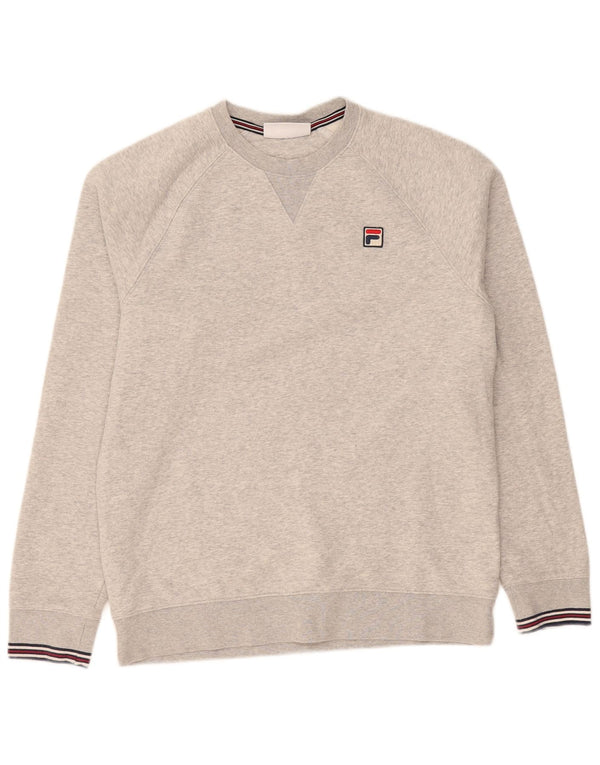 Fila Sweat-shirt pour homme en coton gris Small