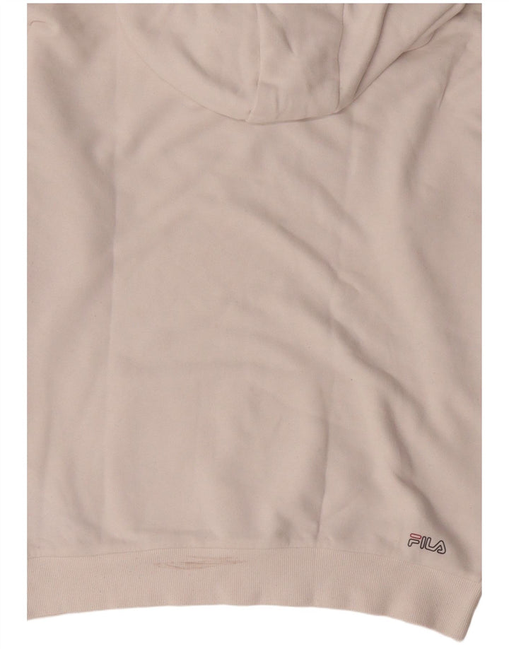 Fila Pull à capuche surdimensionné graphique pour femme UK 10 Petit coton blanc