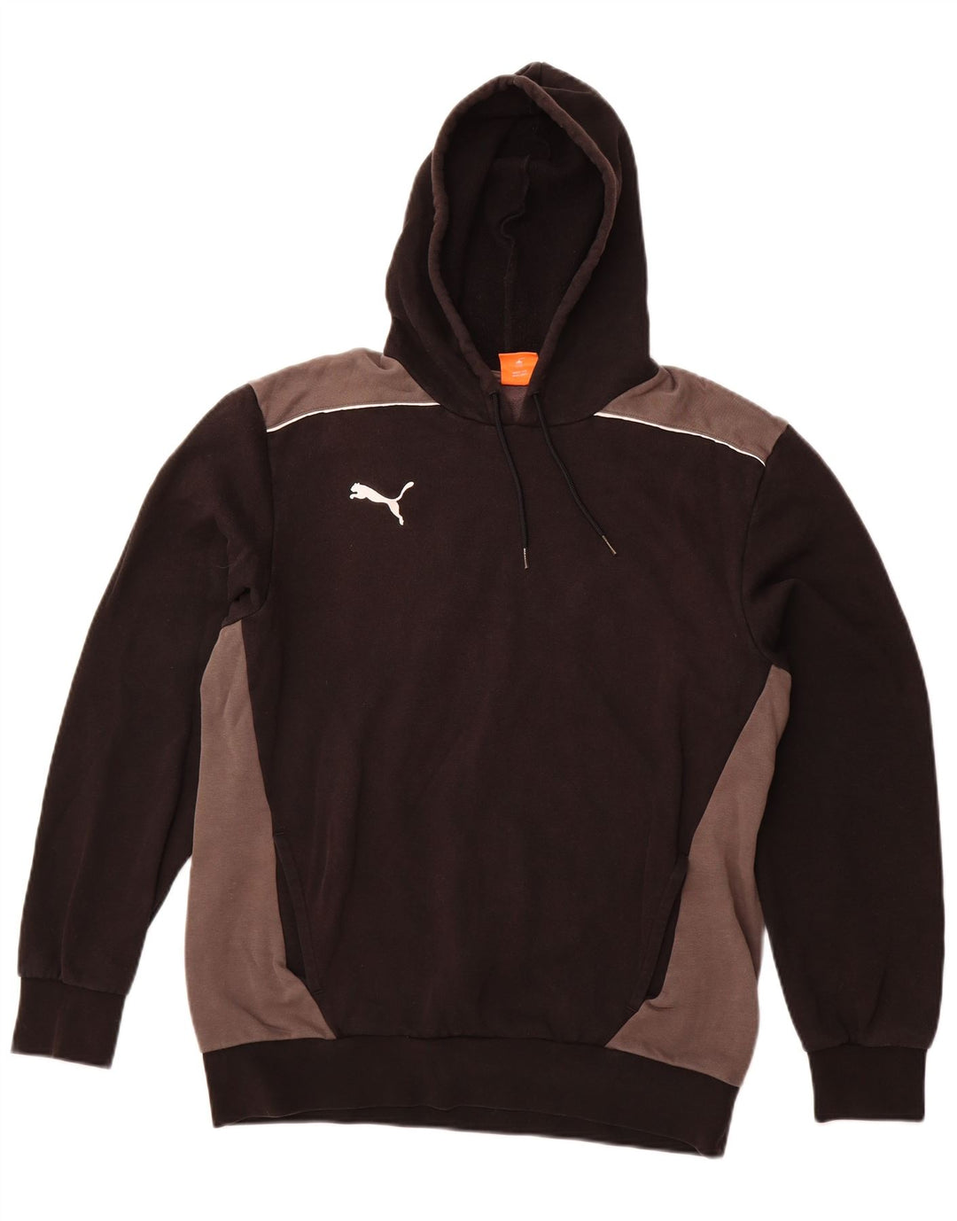 PUMA Pull à capuche pour homme Large Noir Colorblock