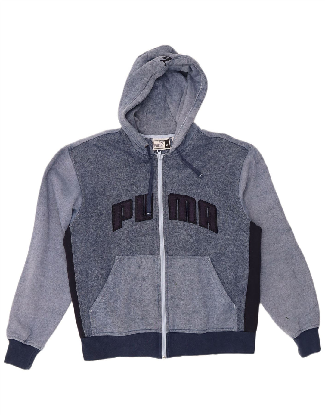 PUMA Sweat à Capuche Graphique Zippé Homme Bleu Moyen Coton Colorblock