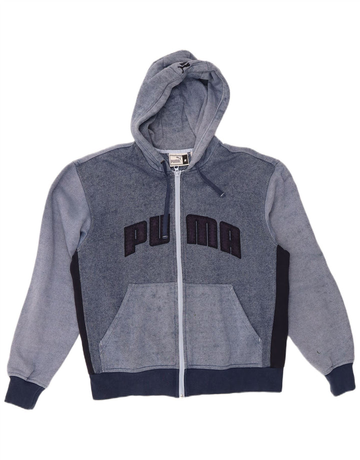 PUMA Sweat à Capuche Graphique Zippé Homme Bleu Moyen Coton Colorblock