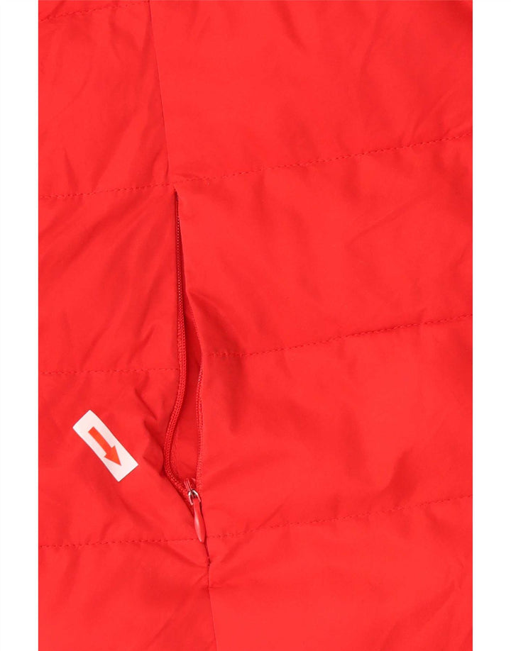 Superdry Manteau rembourré à capuche pour femme UK 14 Large Rouge Polyester