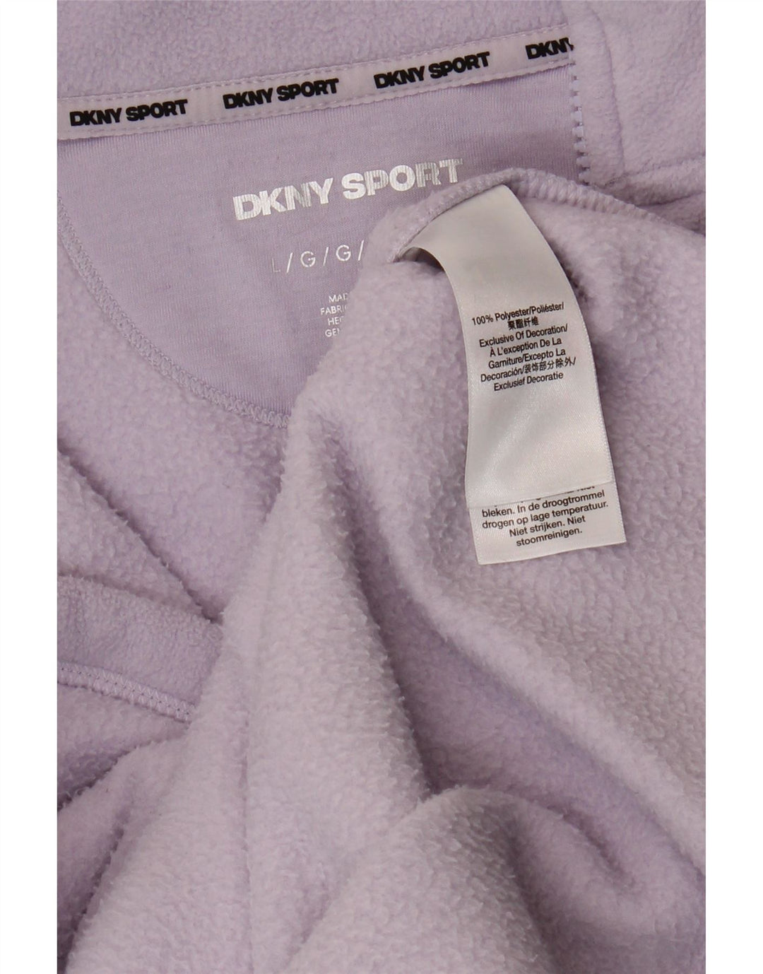Dkny Veste polaire graphique pour femme UK 16 Large Violet Polyester
