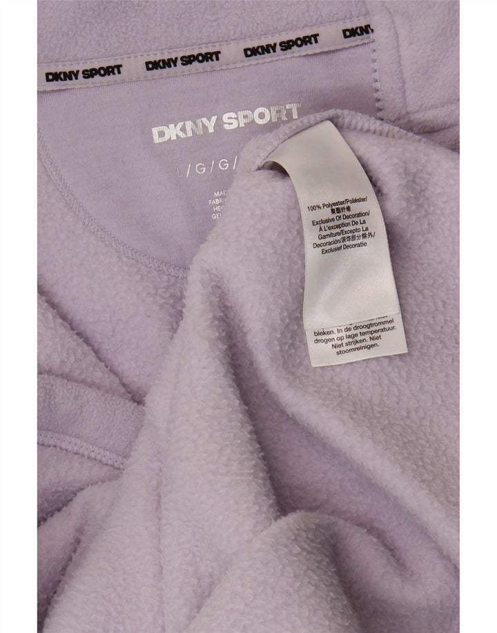 Dkny Veste polaire graphique pour femme UK 16 Large Violet Polyester