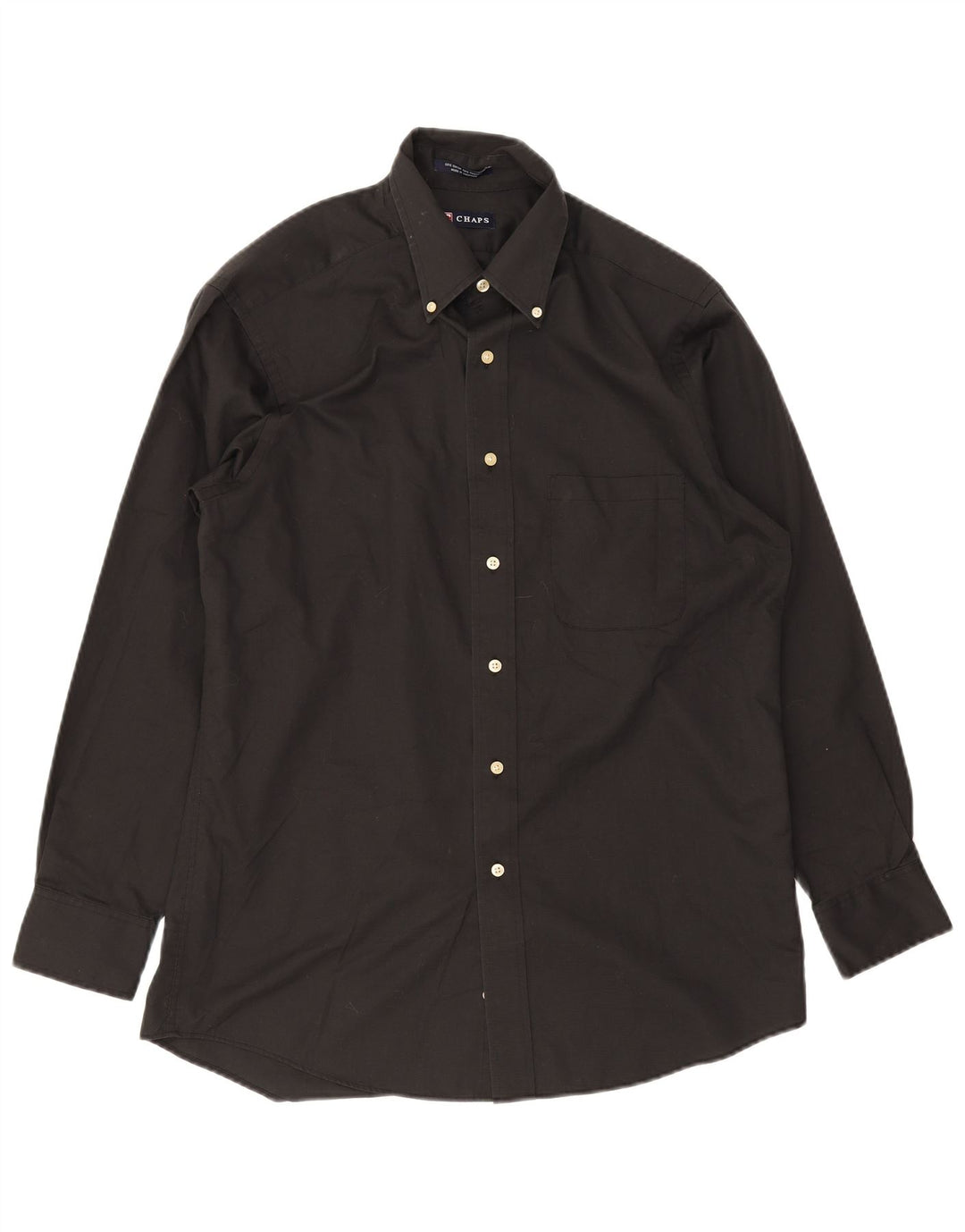 Chaps Chemise Homme Taille 15 1/2 Coton Noir Moyen
