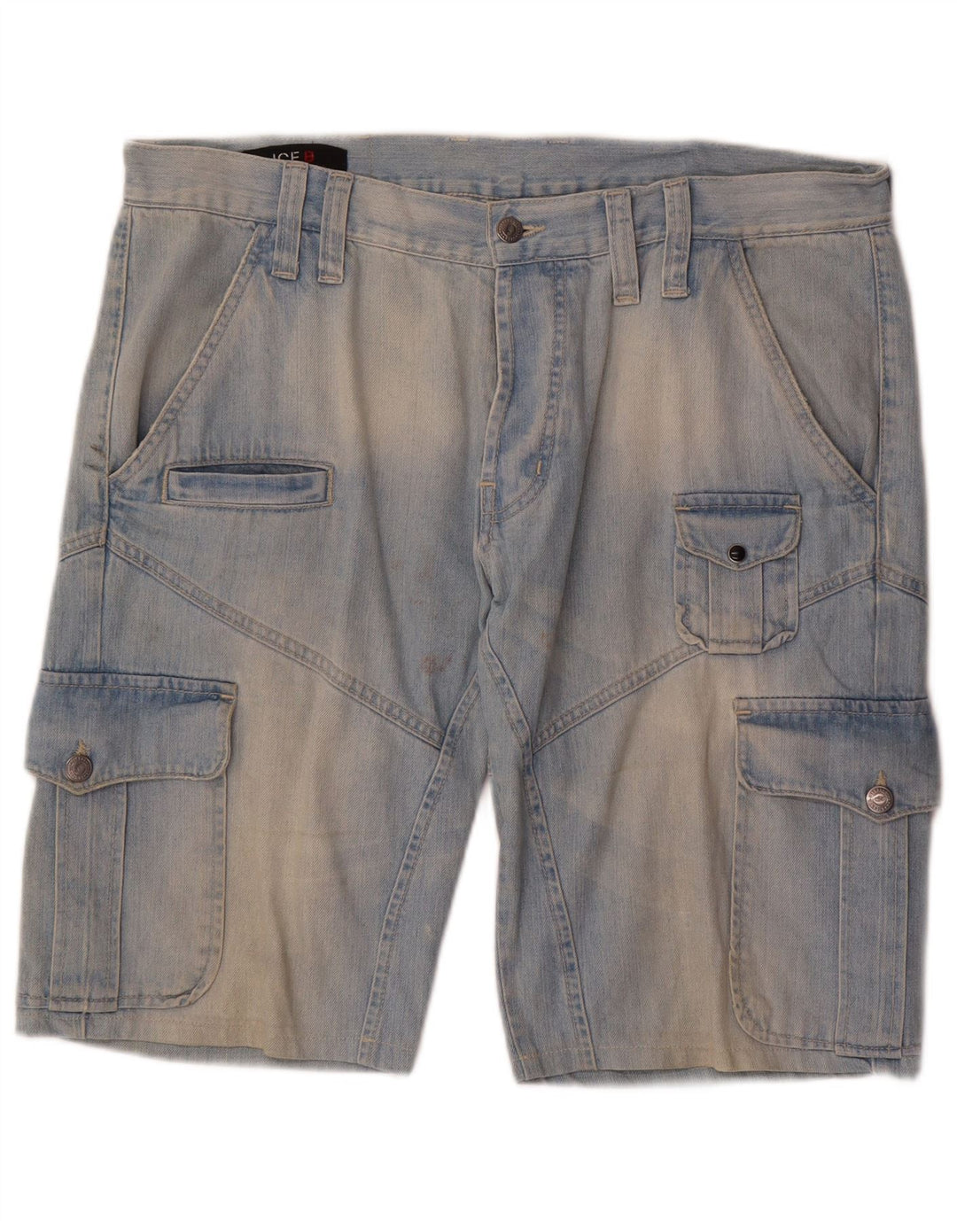 Iceberg Short cargo en jean W36 pour homme en coton bleu Taille L