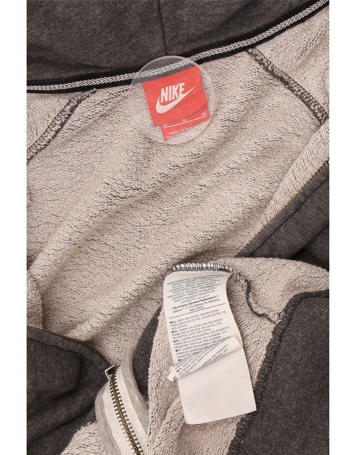 Nike Pull à capuche zippé pour femme UK 14 Coton gris moyen