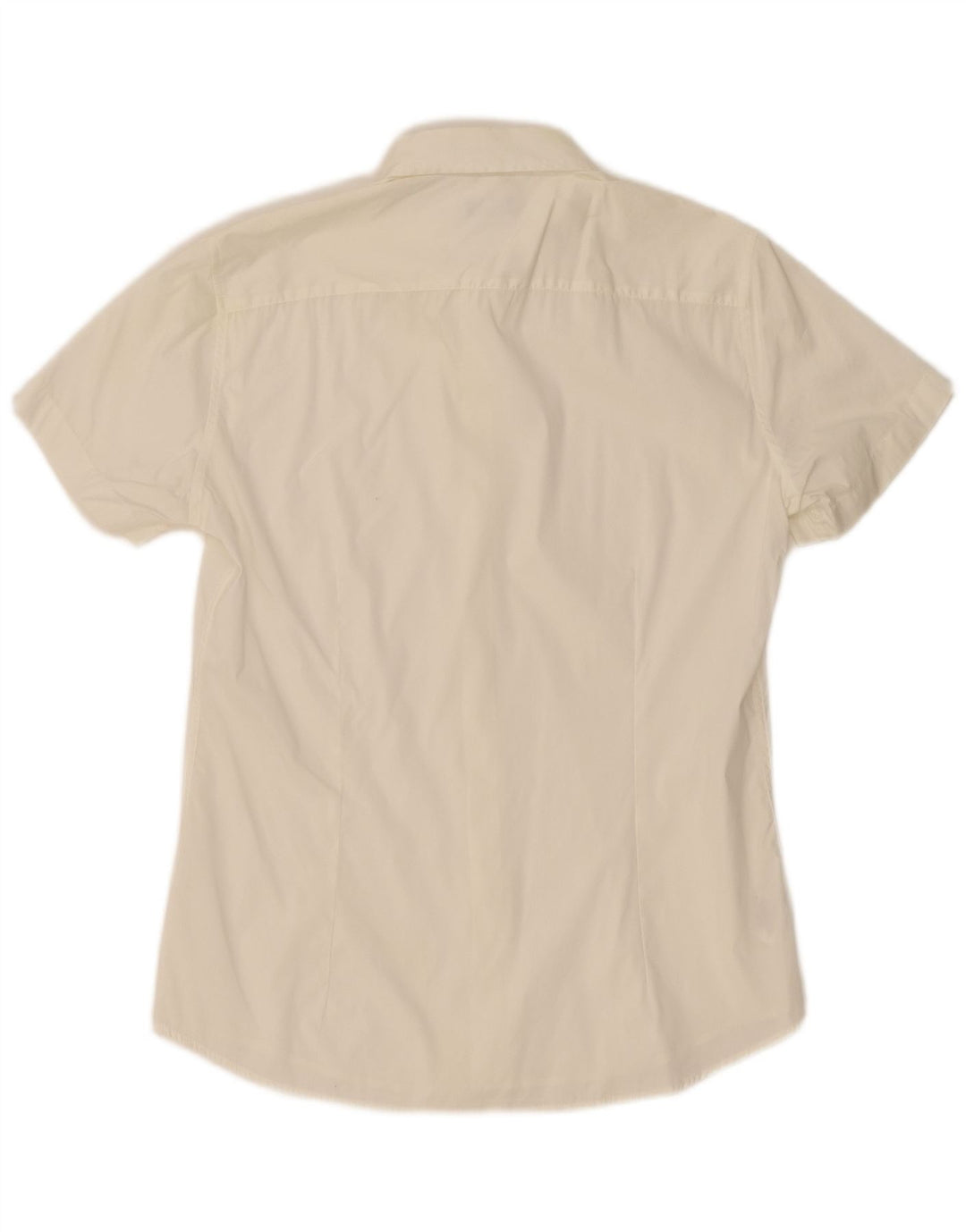 Benetton Chemise à Manches Courtes Homme Large Blanc Coton