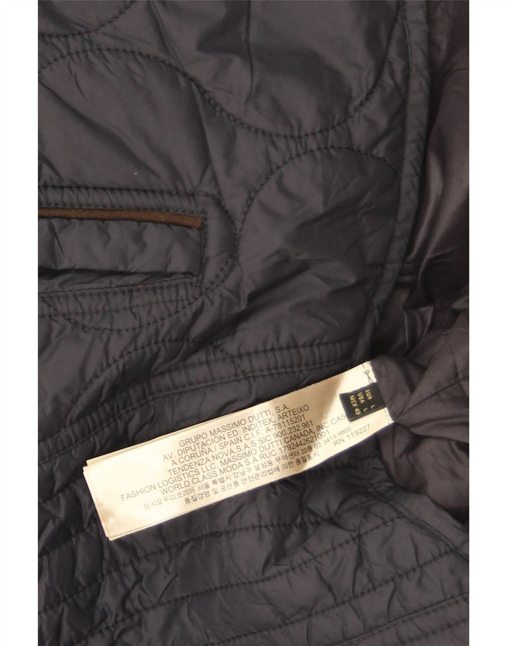Massimo Dutti Veste matelassée pour homme UK 40 Large Bleu Marine Nylon