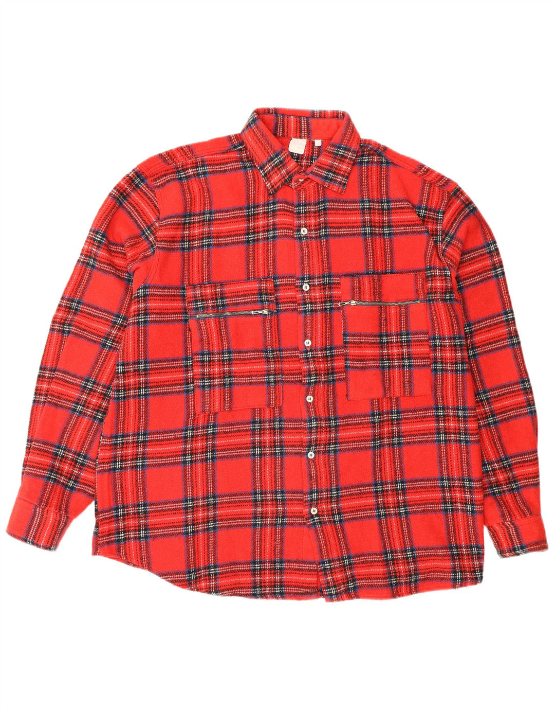 Chemise en flanelle homme vintage grand chèque rouge