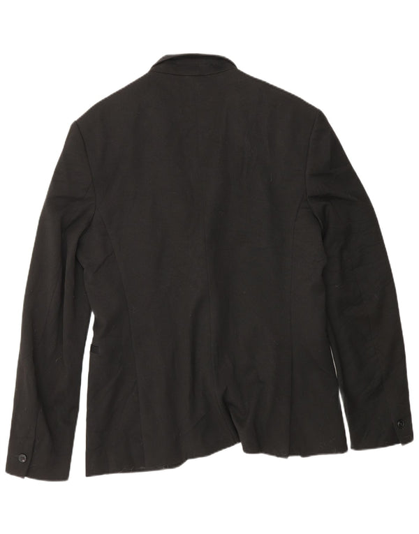 ZARA Hommes 1 Bouton Blazer Veste EU 48 Moyen Noir Polyester