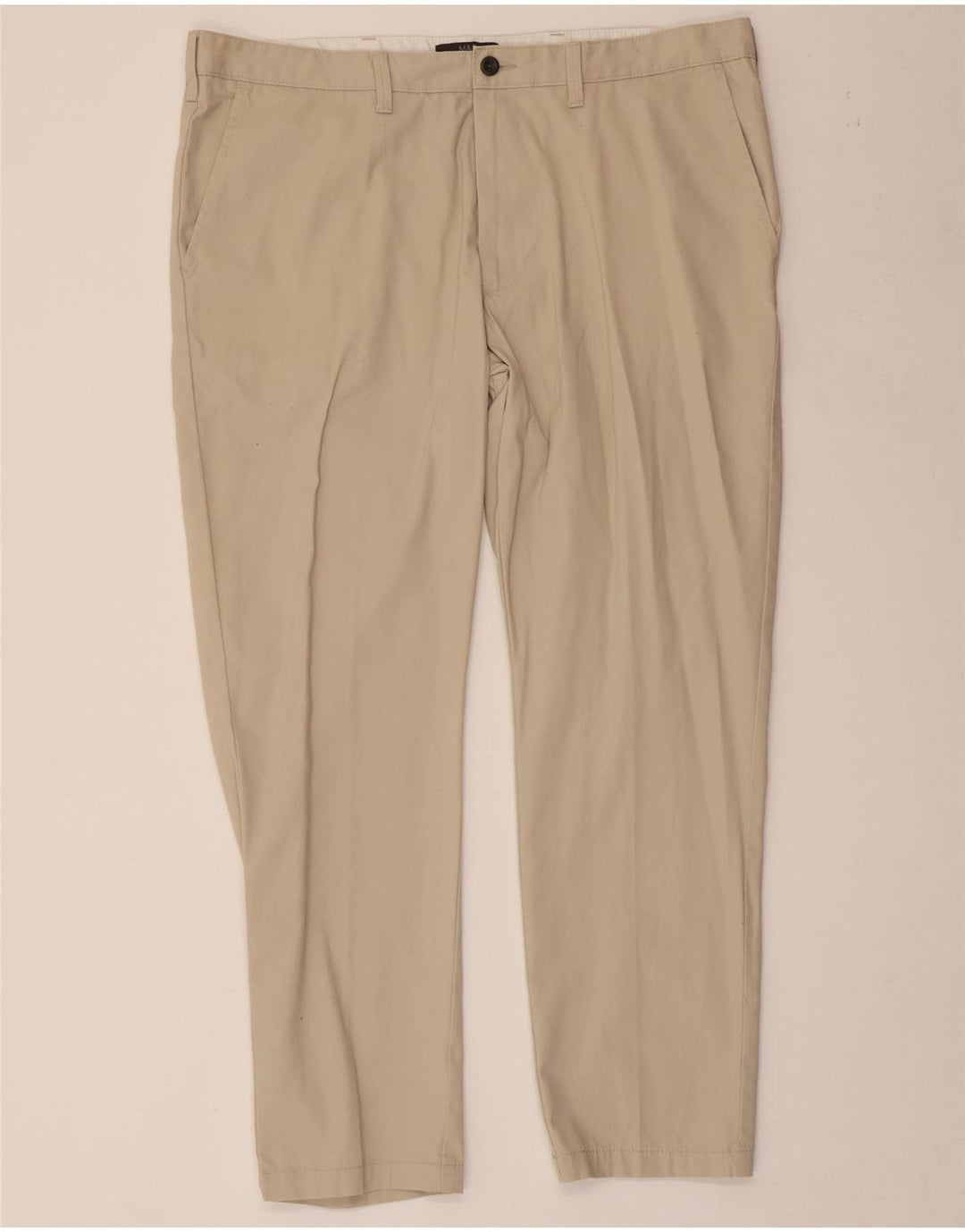 Marks & Spencer Pantalon Chino Fuselé Homme W40 L29 Coton Beige