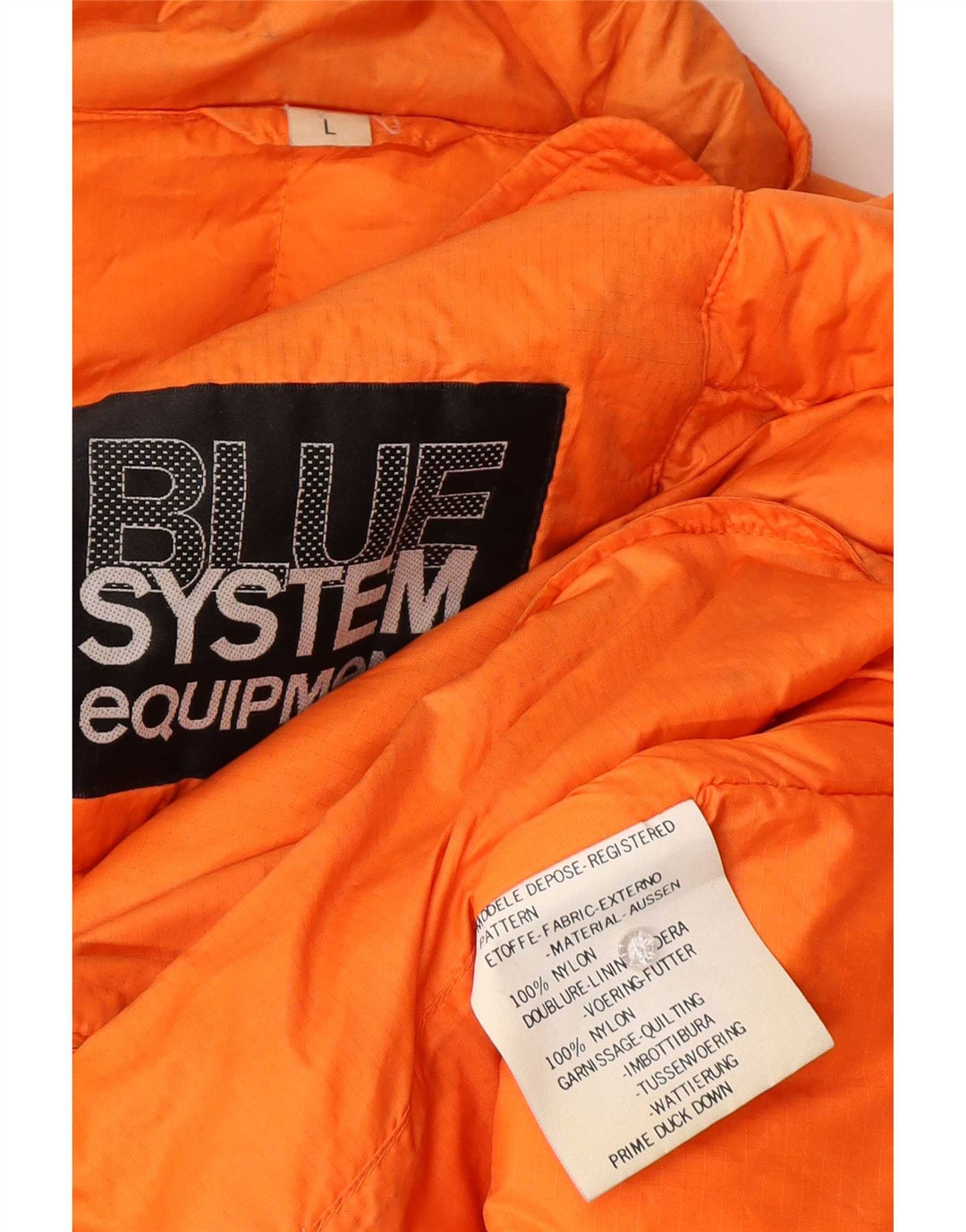 veste rembourrée homme vintage UK 16 Grand nylon orange