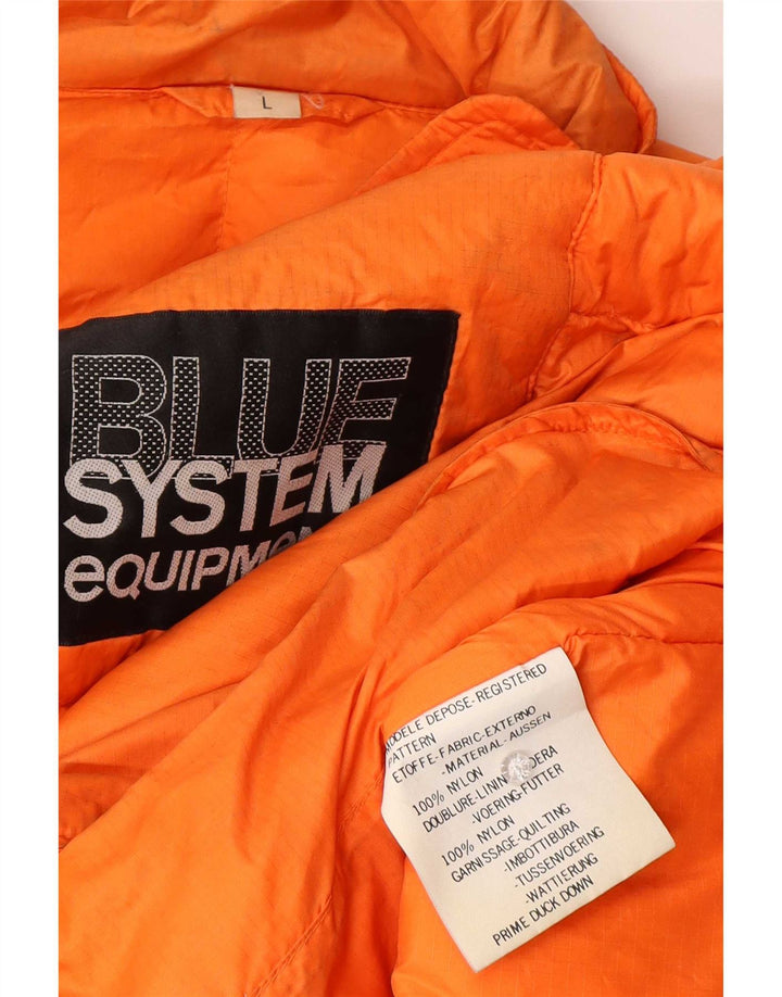 veste rembourrée homme vintage UK 16 Grand nylon orange