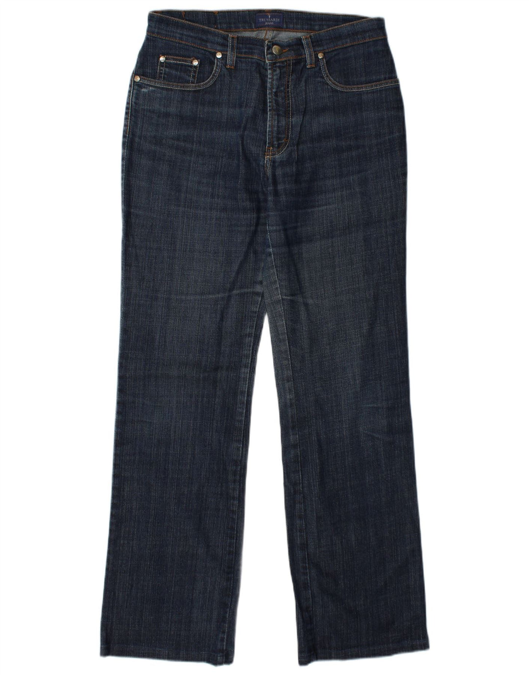 TRUSSARDI Jean Droit Femme W30 L31 Bleu Coton