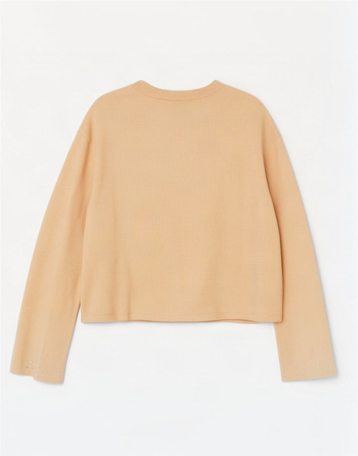 Zara Femme Top Manches Longues UK 10 Petit Jaune