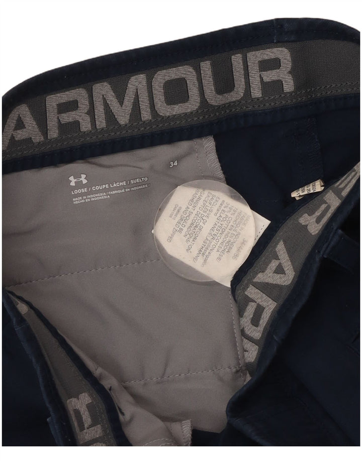 UNDER ARMOUR Short Chino Homme W34 Large Bleu Marine Coton