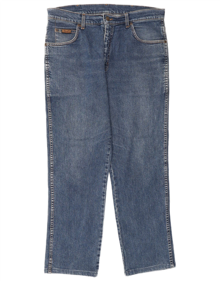 WRANGLER Jean droit homme W34 L30 bleu coton
