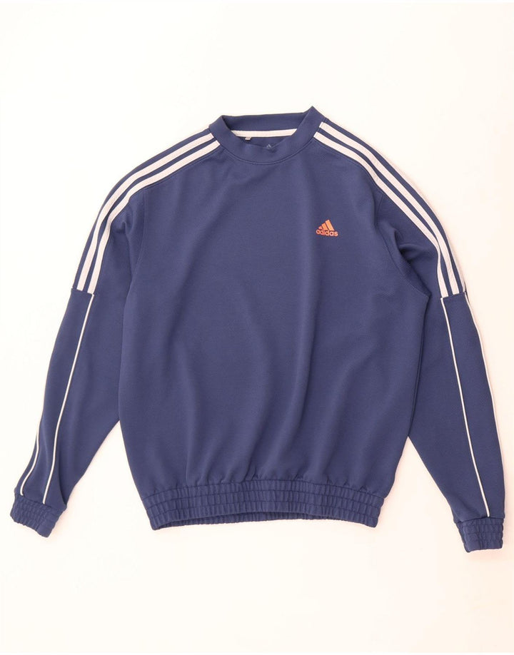 Adidas Sweat-shirt pour homme en polyester color block bleu moyen