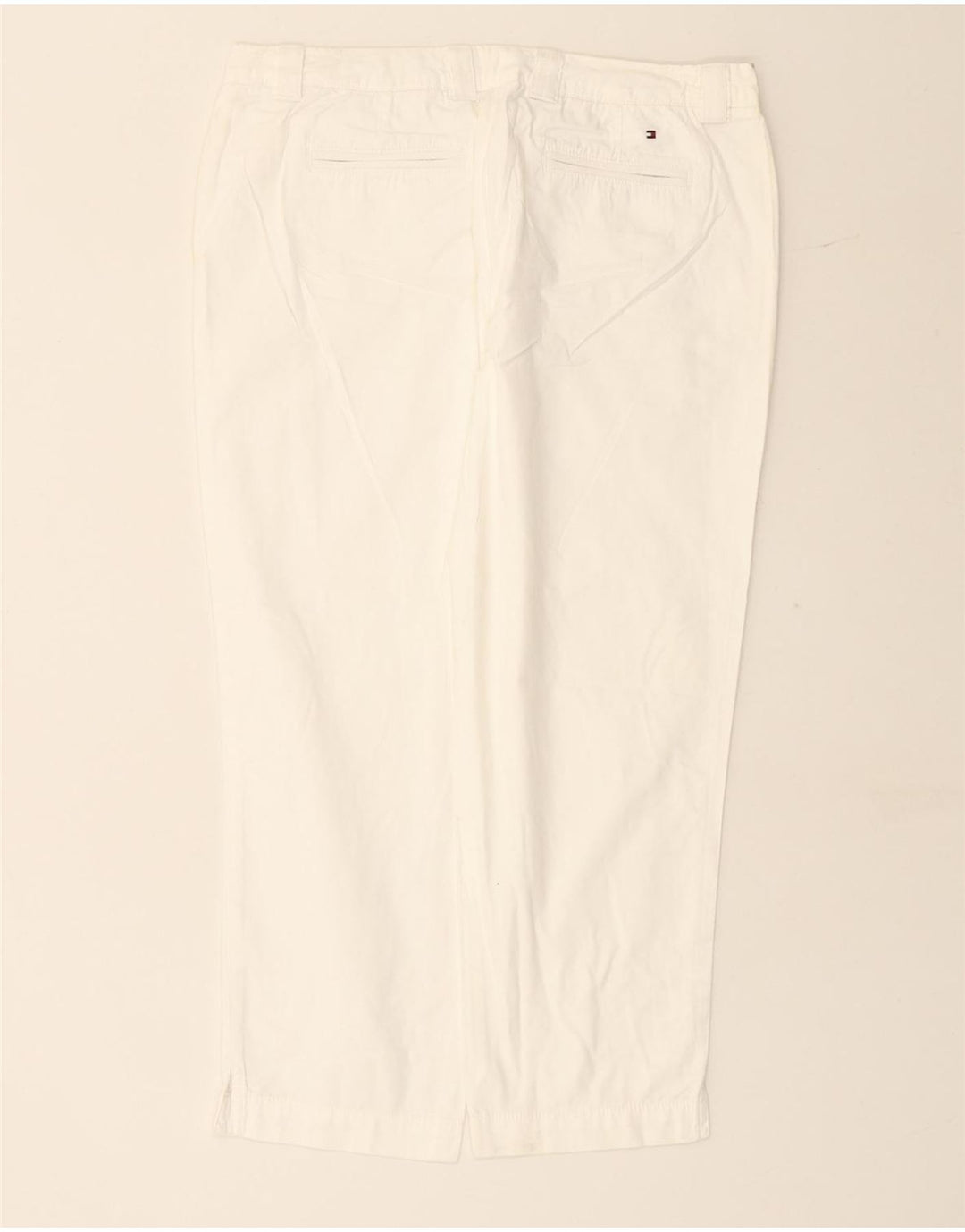 TOMMY HILFIGER Pantalon Capri Droit Femme UK 10 W27 L24 Coton Blanc