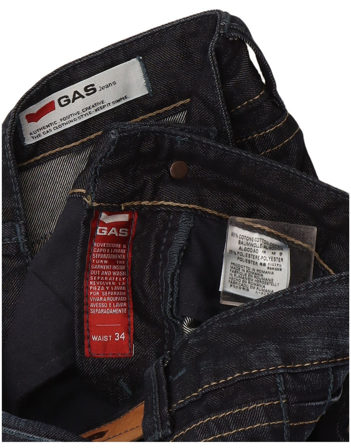Jean droit femme Gas W34 L35 coton bleu marine