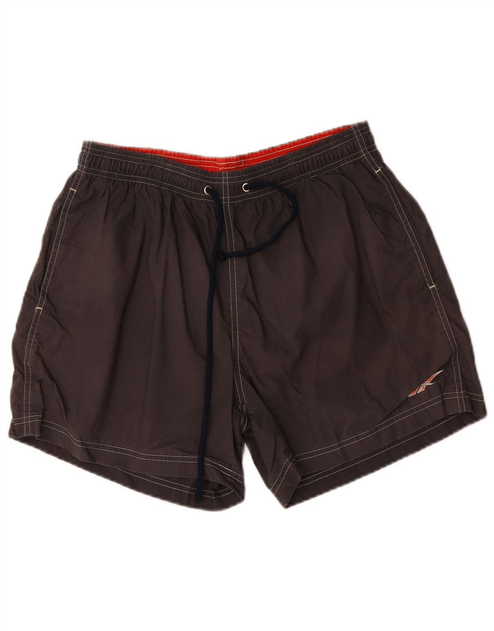 Reebok Short de Bain Homme Gris Moyen Coton